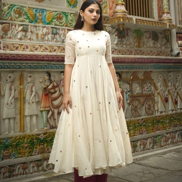 Pehnawa Pure Cotton Anarkali Kurti and Palazzo Set for Women