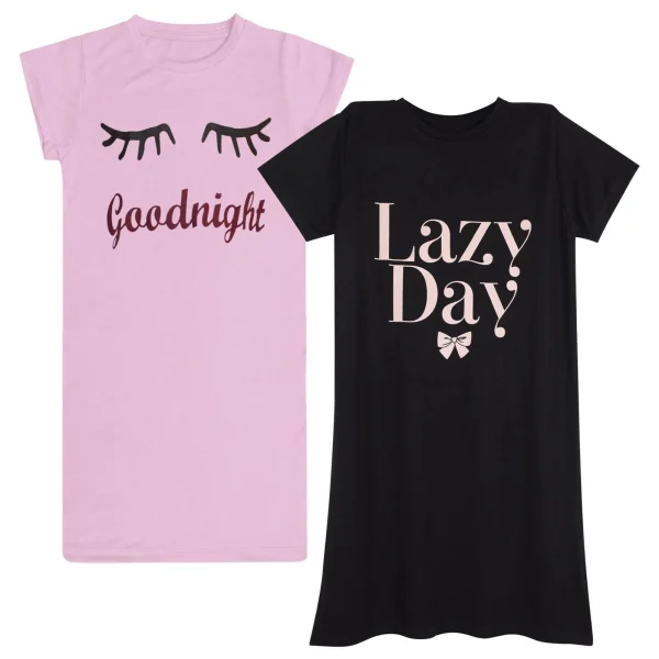 Pehnawa Ladies Night Dress Short Sleeve Sleepwear Nightie