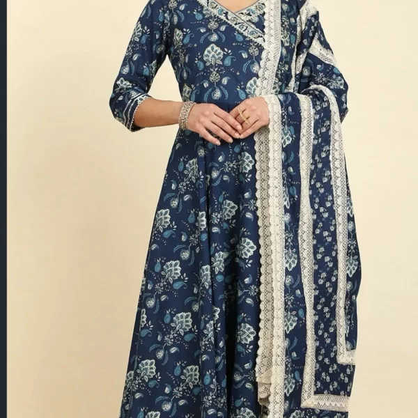 Pehnawa Women’s Floral Printed Angrakha Dress | Stylish Anarkali Kurti