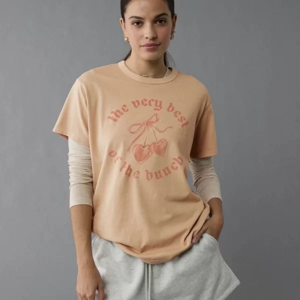 Pehnawa Women’s 'Best of the Bunch' Cherry Graphic T-Shirt | Retro Oversized Top