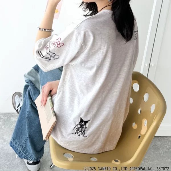 Pehnawa Women’s Embroidered Graphic Oversized T-Shirt | Drop-Shoulder Top